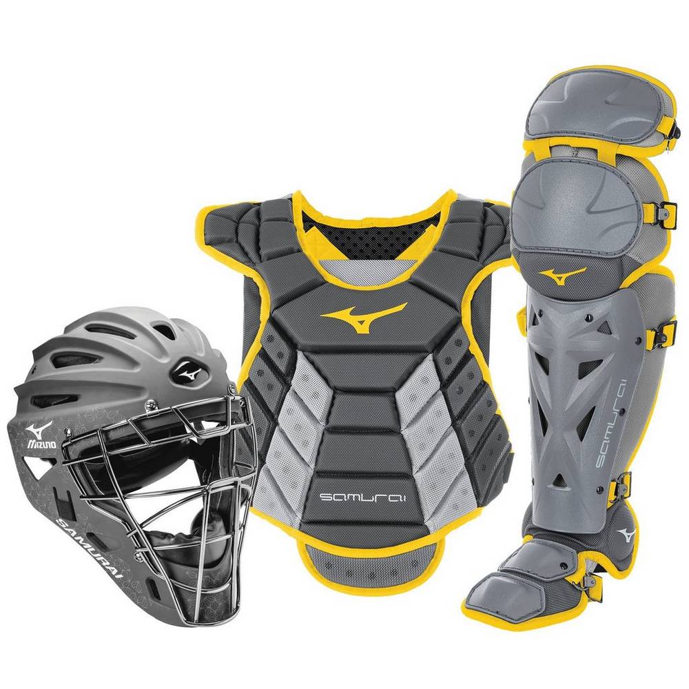 Catchers Gear Mizuno Samurai Boxed (14-15") Mujer Gris/Amarillo Outlet JRYI-13276